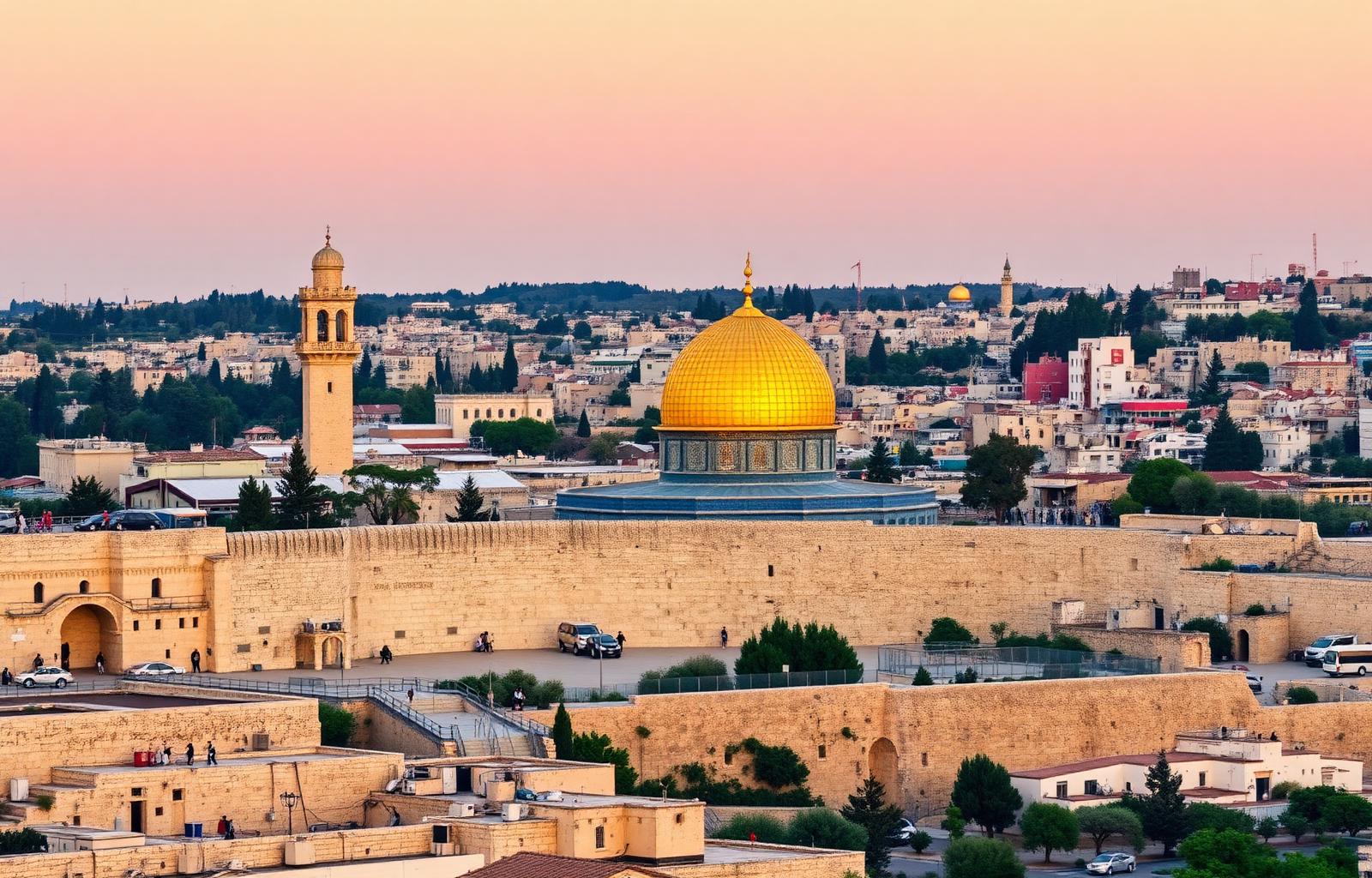 Jerusalem Old City at sunset