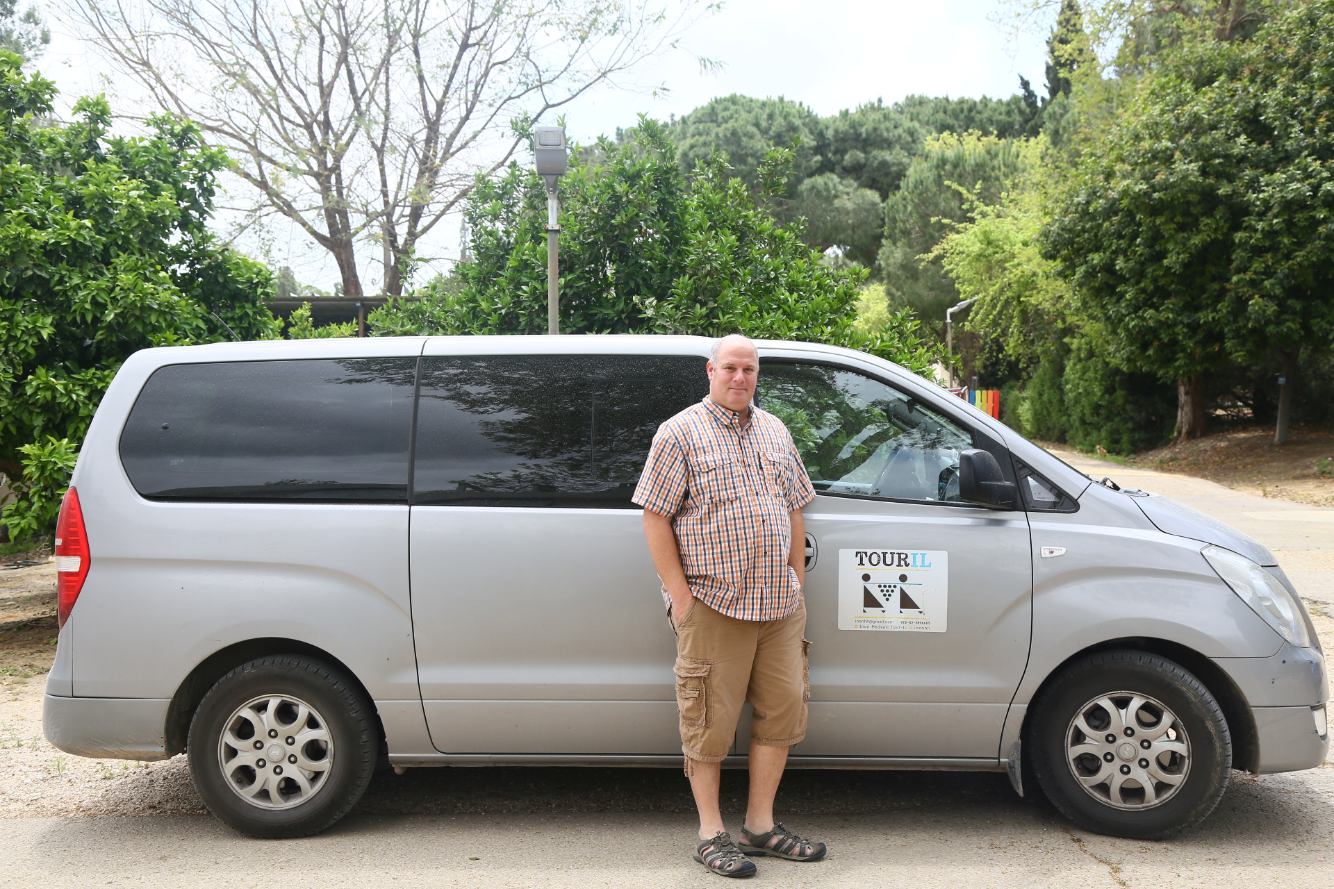 Inon Hedvati with the TourIL touring vehicle